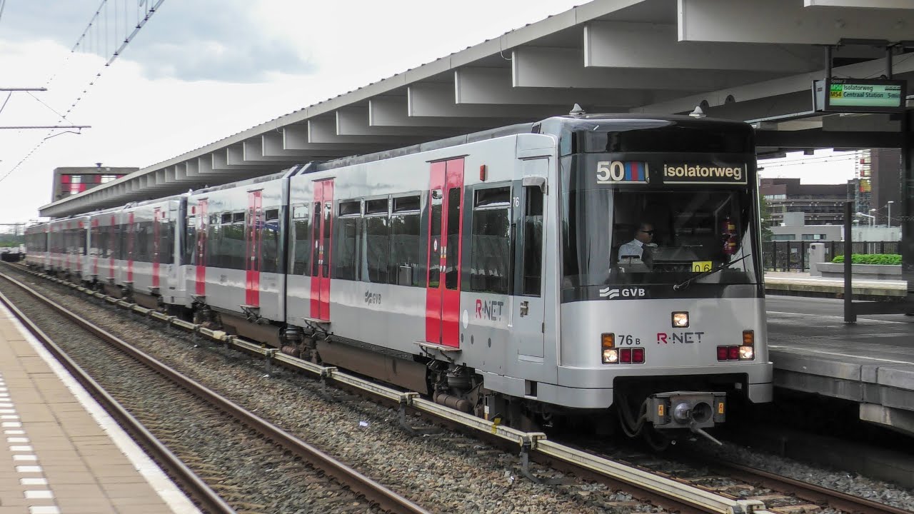 [4K] GVB-vierwagentrein S3/M4 halteert als lijn 50 in Amsterdam Holendrecht!