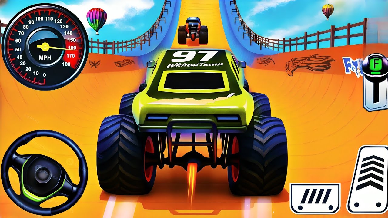 Monster Truck Mega Ramp Impossible Driver- Ultimate Car Stunts GT Racing - AndroidGamePlay