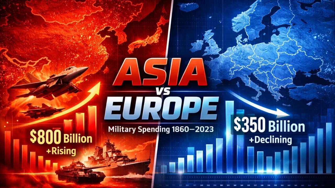 Asia vs Europe – Military Spending 1860–2023  Who Is Stronger Global Defense #europe #asia