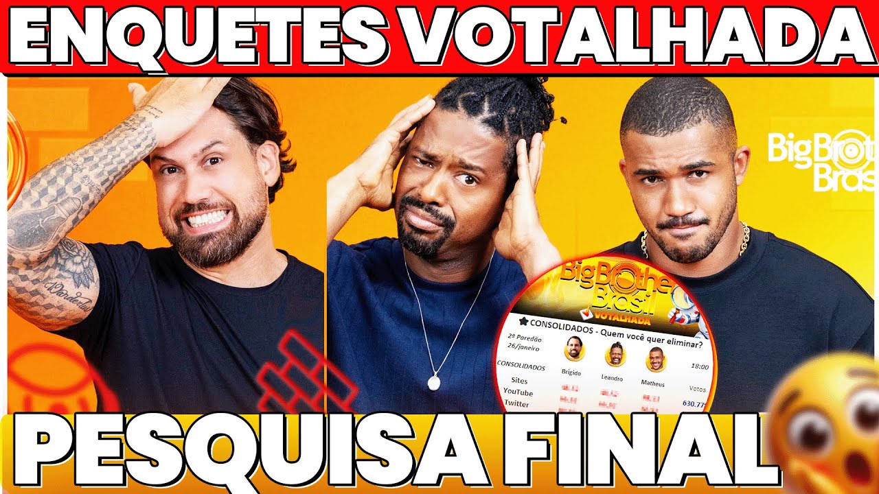 BBB26: Enquetes Votalhada Apontam Eliminado Entre  Brigido, Leandro E Matheus