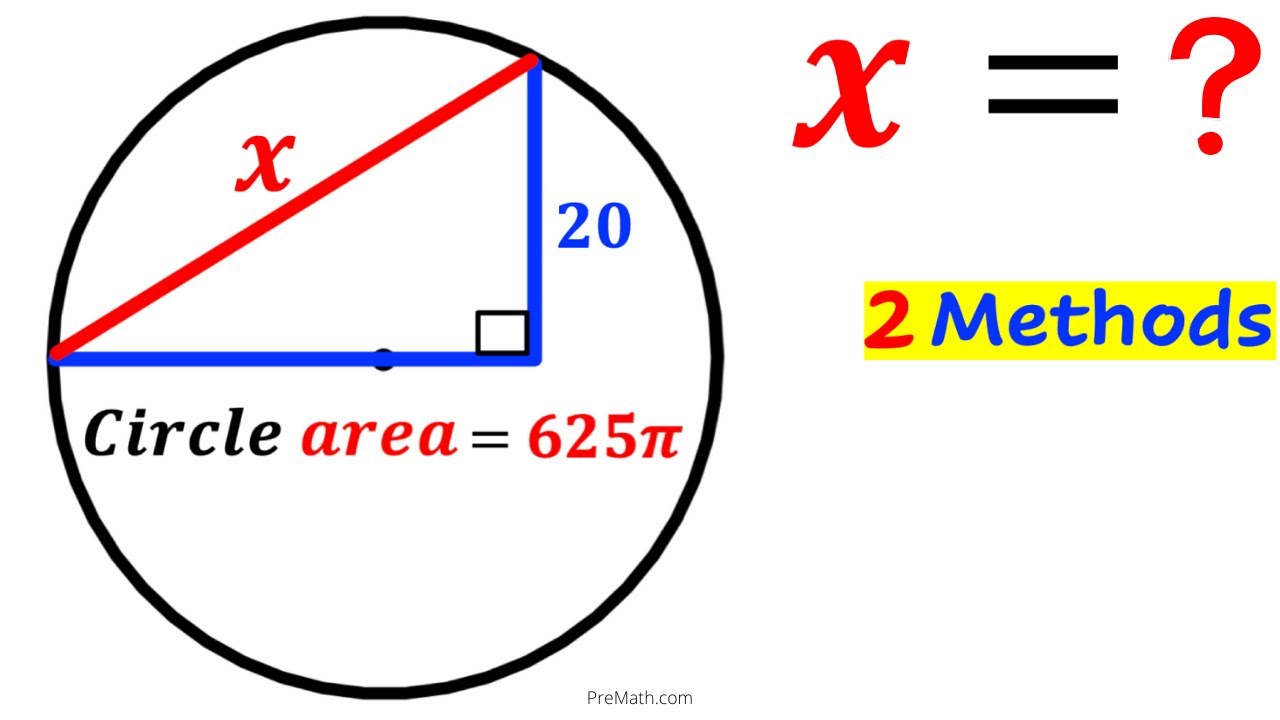 Can you find the hypotenuse X? | (Circle) | #math #maths | #geometry