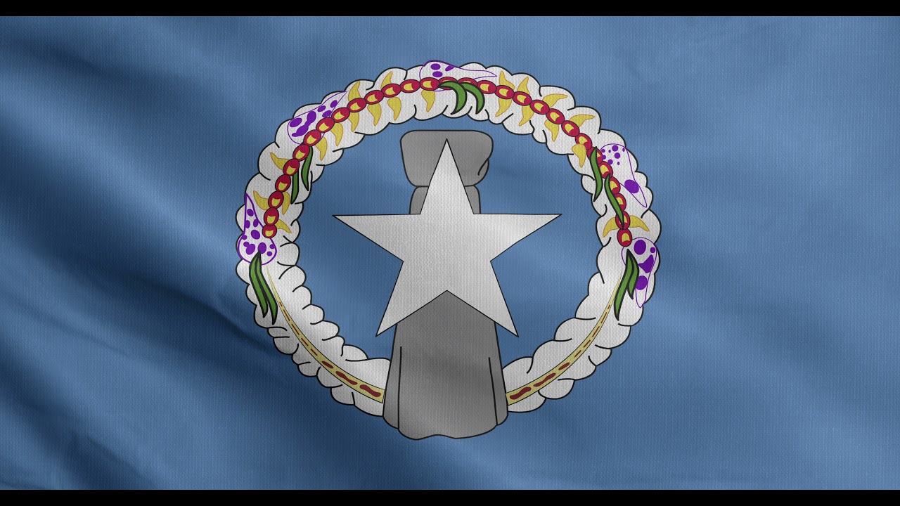 Northern Mariana Islands waving flag loop free download 4k