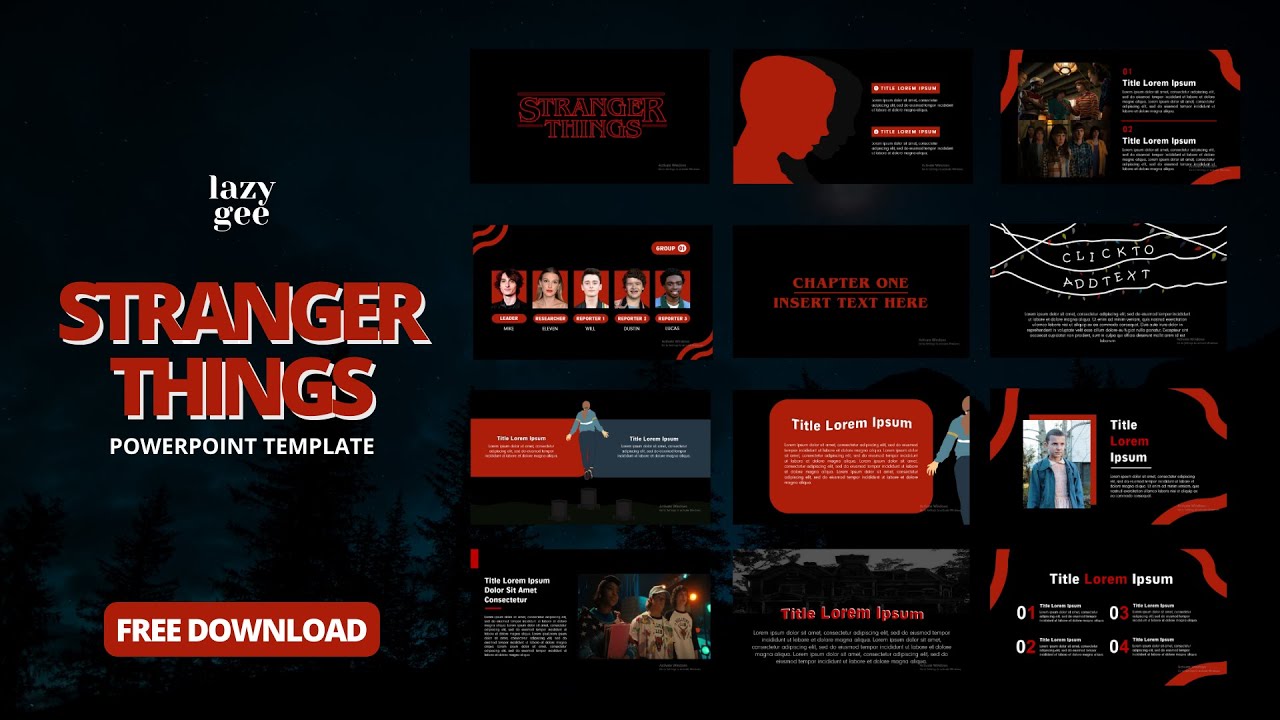 STRANGER THINGS INSPIRED POWERPOINT TEMPLATE | FREE DOWNLOAD