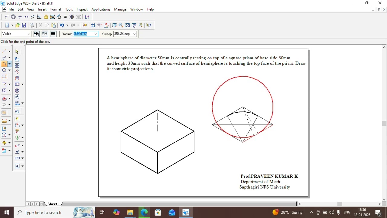 ISOMETRIC PROJECTION:PROBLEM-9