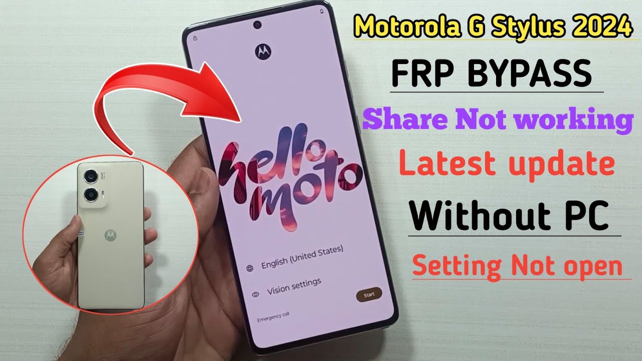 Motorola G Stylus 2024 5g FRP BYPASS Android 14 | Setting Not Open | moto frp share not working
