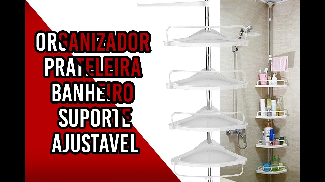 Organizador Prateleira Banheiro Suporte Ajustavel 4 Niveis Cantoneira Sabonte Porta