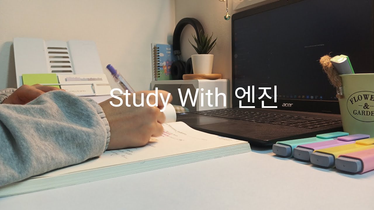[STUDY WITH ME] 🦭같이 공부해야 real time, fire crackling sound, 1시간, no break