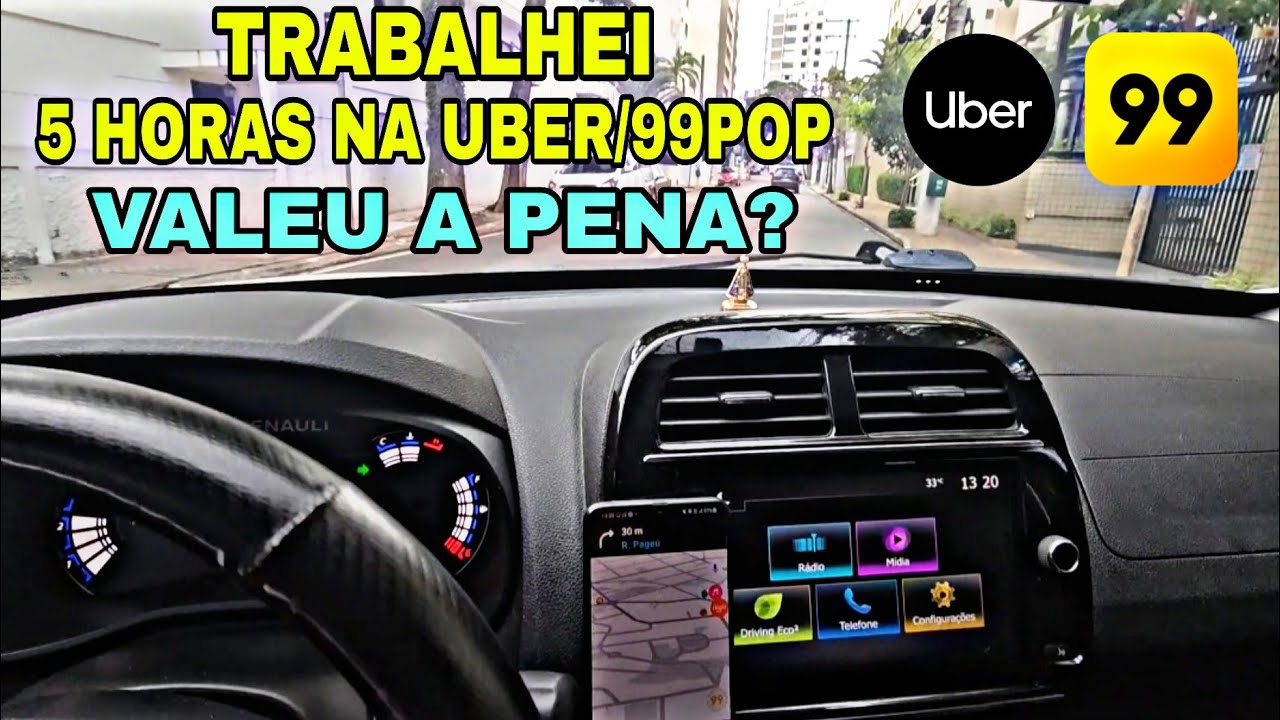 🔴✅️ VALE A PENA TRABALHAR 5 HORAS NA UBER EM SÃO PAULO? QUANTO EU GANHEI? #kwid #uber #99pop 