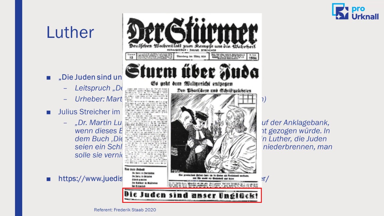 Evangelische Kirche im Nationalsozialismus und im zweiten Weltkrieg: Luther ein Antisemit?