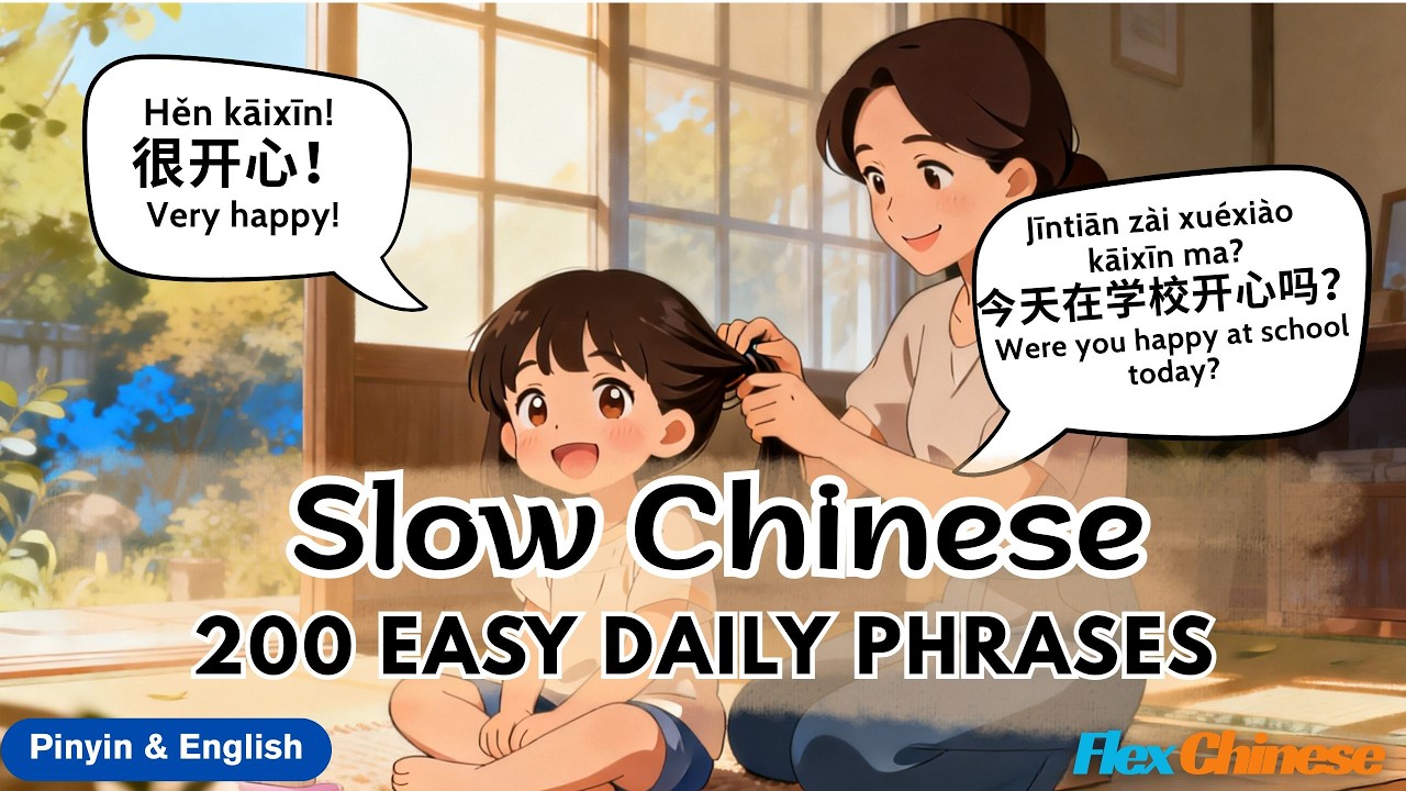 200 Daily Chinese Phrases for Mom & Kids | Slow Chinese | Pinyin & English