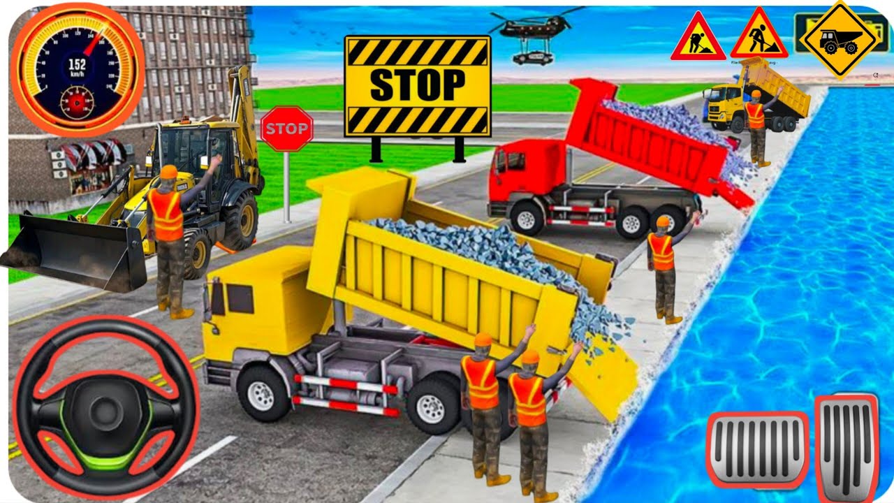 🚨🚧 Road CONSTRUCTION EXCAVATOR MACHINE - simulator Construction | Android gameplay