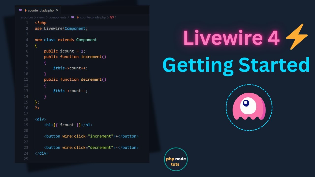 ⚡Учебное пособие по Livewire 4 для начинающих: установка, создание компонентов и маршрутизация в ...