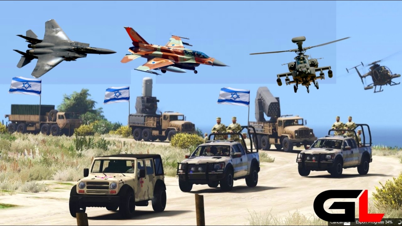 Fighter Jets Destroys Military Weapons Convoy &ndash; GTA 5 Gameplay Simulation