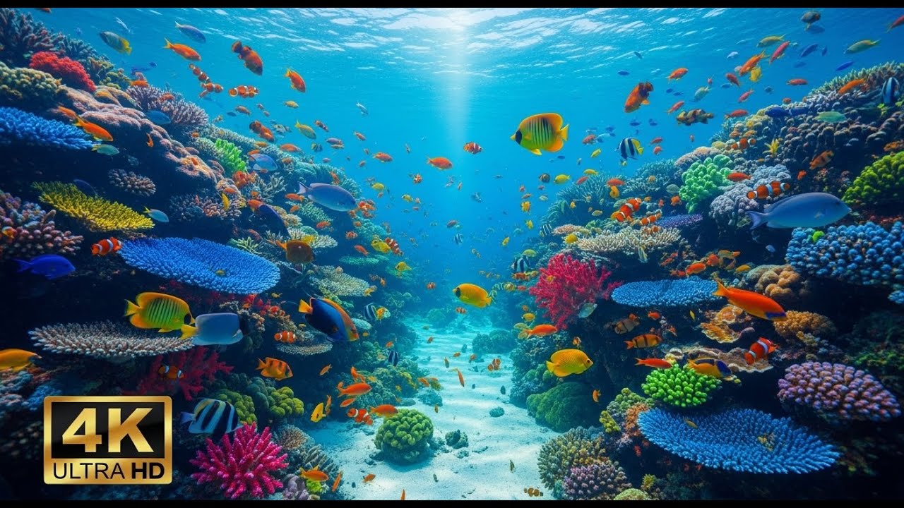 🐠 4K Coral Reef Aquarium – Peaceful Underwater Scenes with Meditation Music