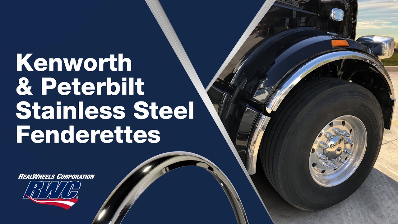 RealWheels Stainless Steel Fenderettes (Fender Flares) for Kenworth and Peterbilt Trucks