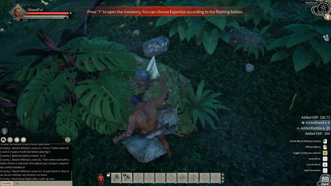 Myth of Empires -How to tutorial- How to gather stone, rubble and sand beginners(noobs)(new players)