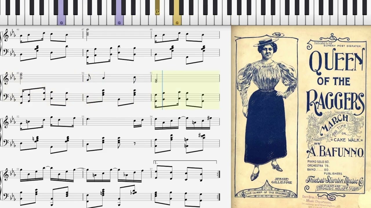 Queen of the Raggers by Antonio Bafunno (1898, Ragtime piano)