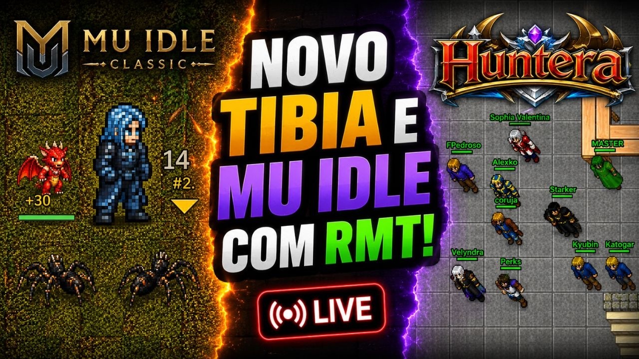 CHECK THIS OUT! New MU and TIBIA Idle with RMT! Huntera and Mu Idle Classic - IDLE MMO