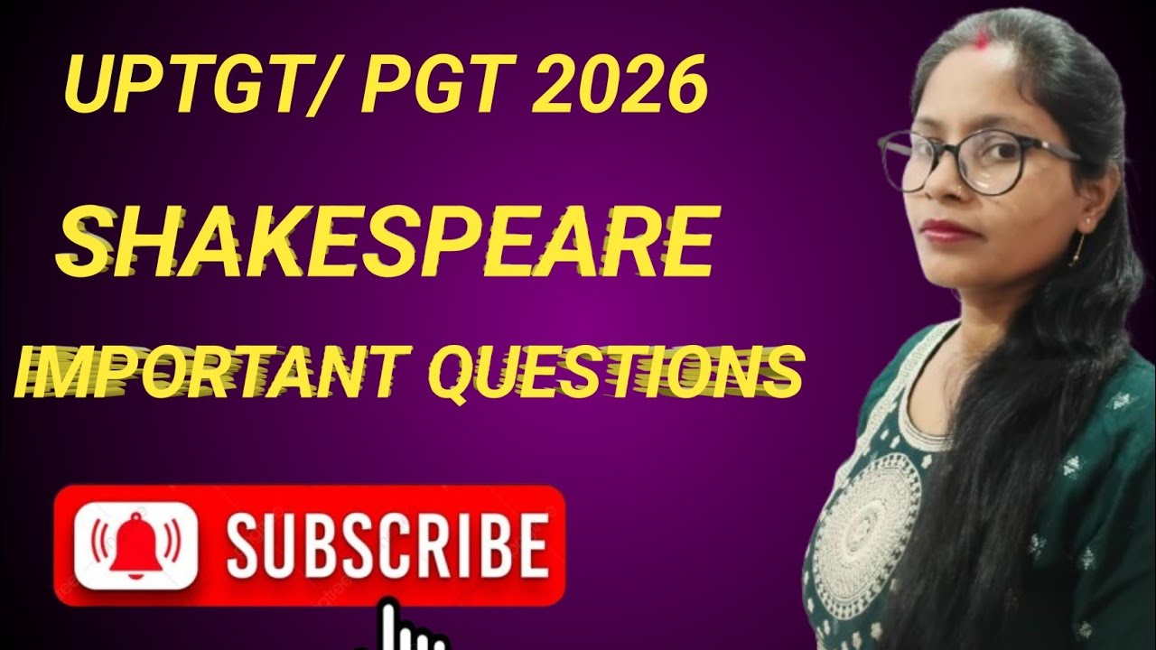 Important Books on Shakespeare for TGT PGT | Exam Oriented Explanation Class-5 #uptgt2026 #english 