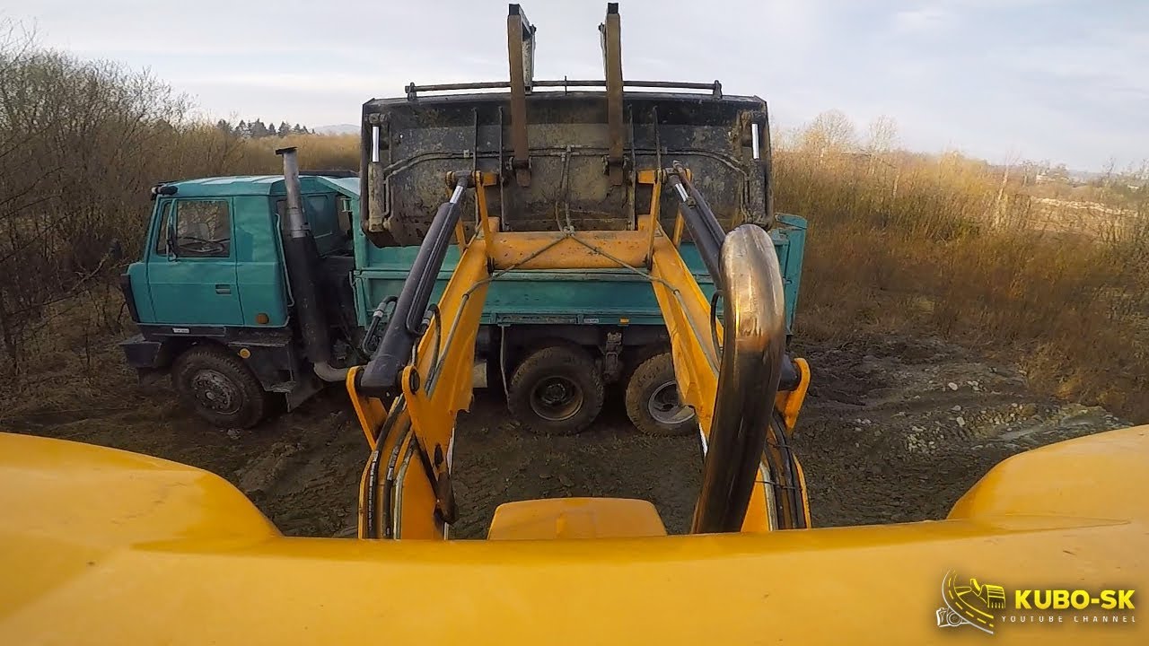 JCB 4CX ECO backhoe loading gravel | JCB engine sound