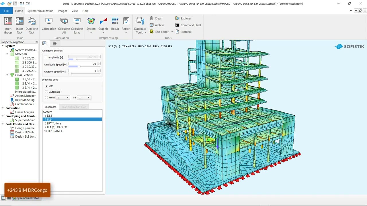 SofistiK Analysis and design 2023 for Revit part 3  applied loads on the BIM model