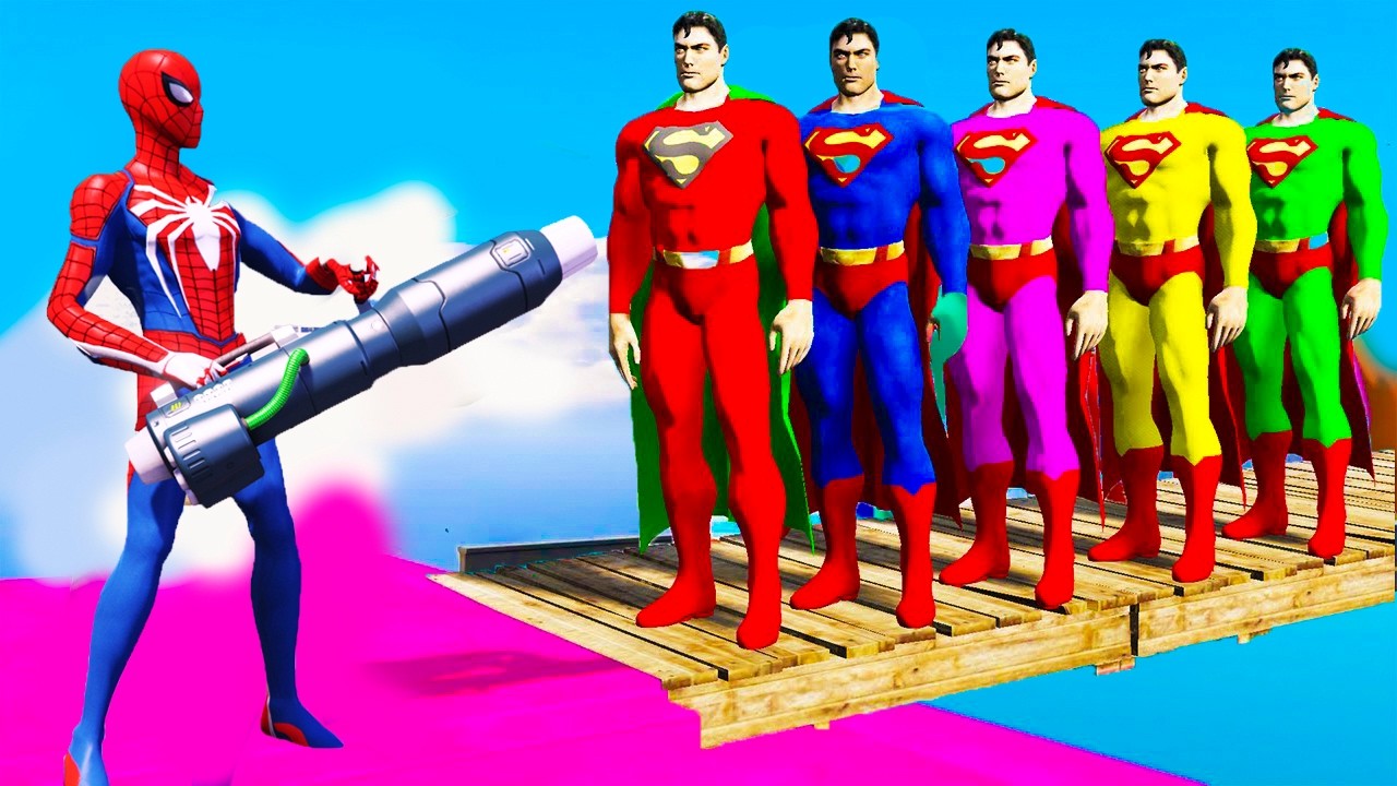 GTA 5 Epic Ragdolls | RED SPIDERMAN VS RED MINION VS GREEN MINION (Euphoria Physics/Funny Fails) 25