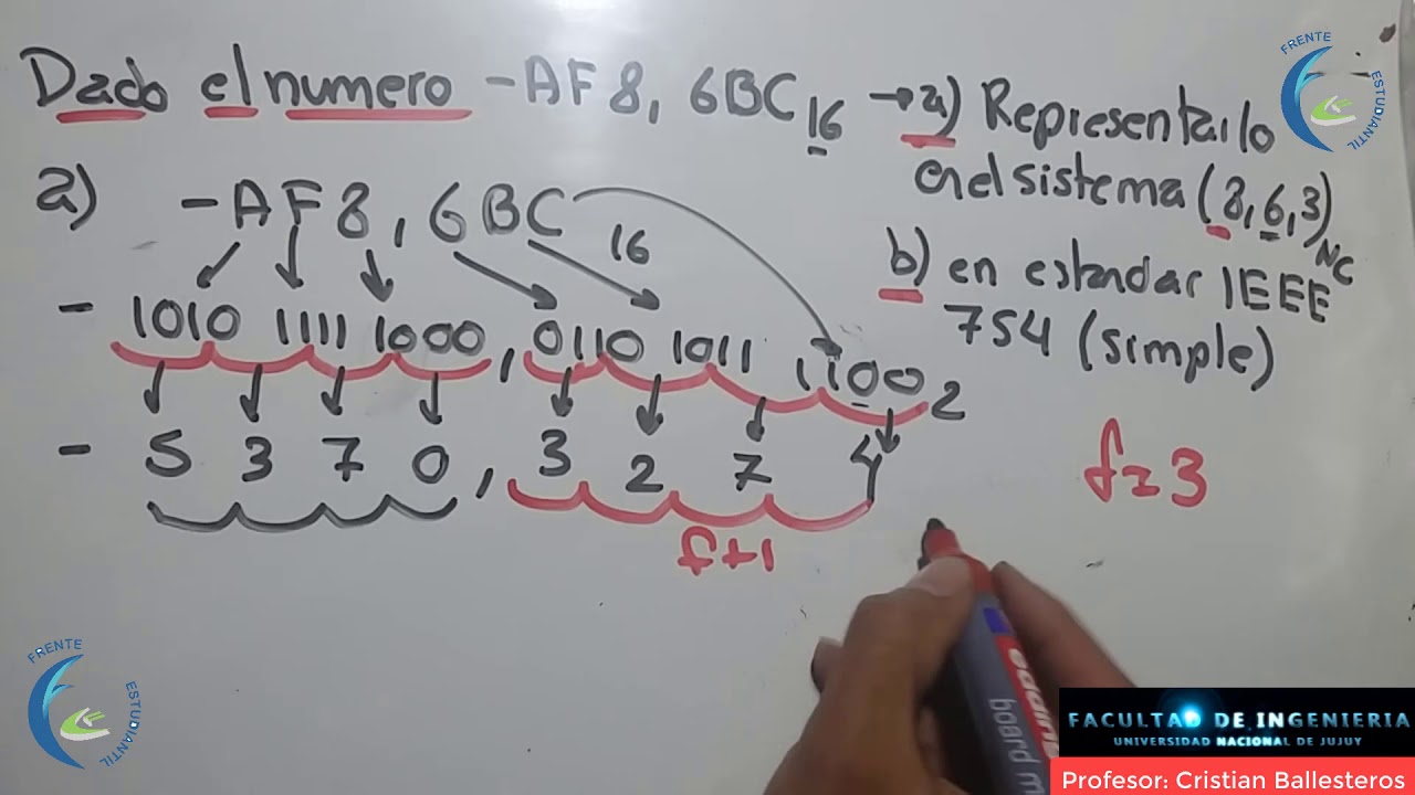 cambiar de un sistema a otro y representarlo en su estandar EEEI 754 con precision simple -6