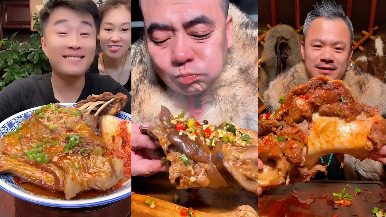 Spicy Lamb Chops Ox Hoof Beef Bone Eating Mukbang Spicy Chinese Eating Asmr 매콤한 해산물 먹방Asmr ASMR 