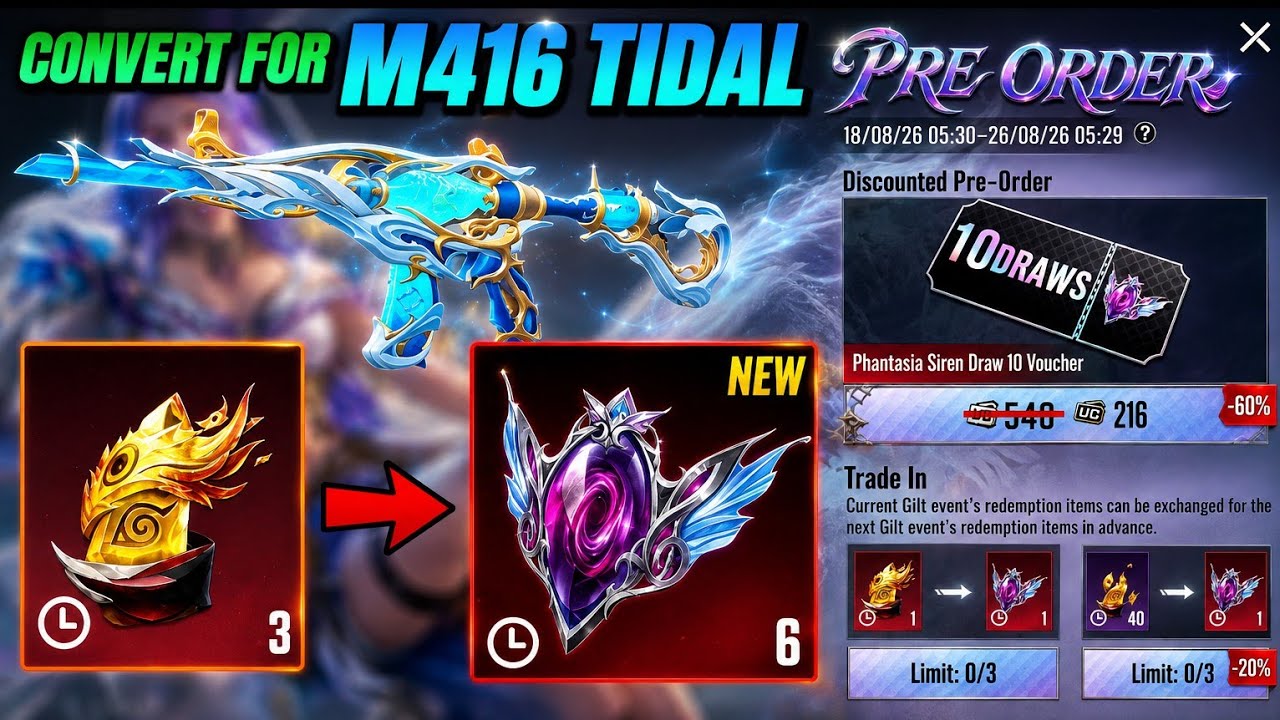 Gem Convert for M416 Tidal in BGMI | New Pre Order Event | How To Get Gem for M416 Tidal