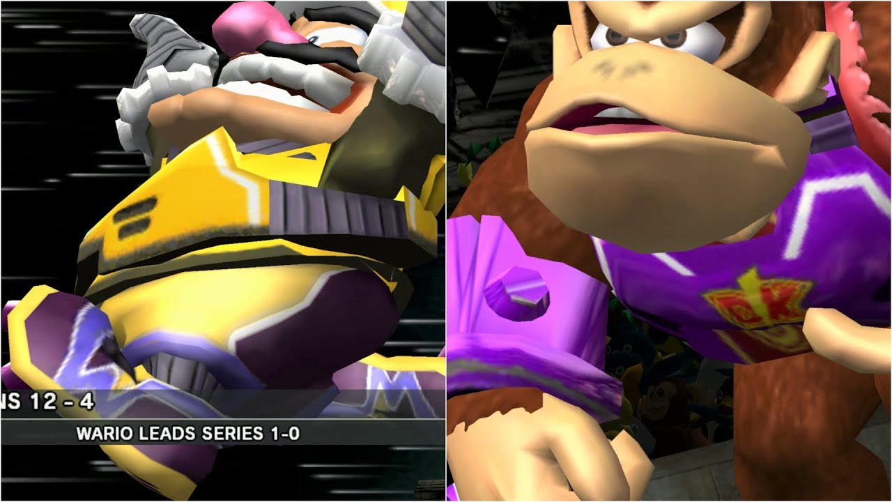 Mario Strikers Charged - Wario vs DK - Wii Gameplay (4K60fps)
