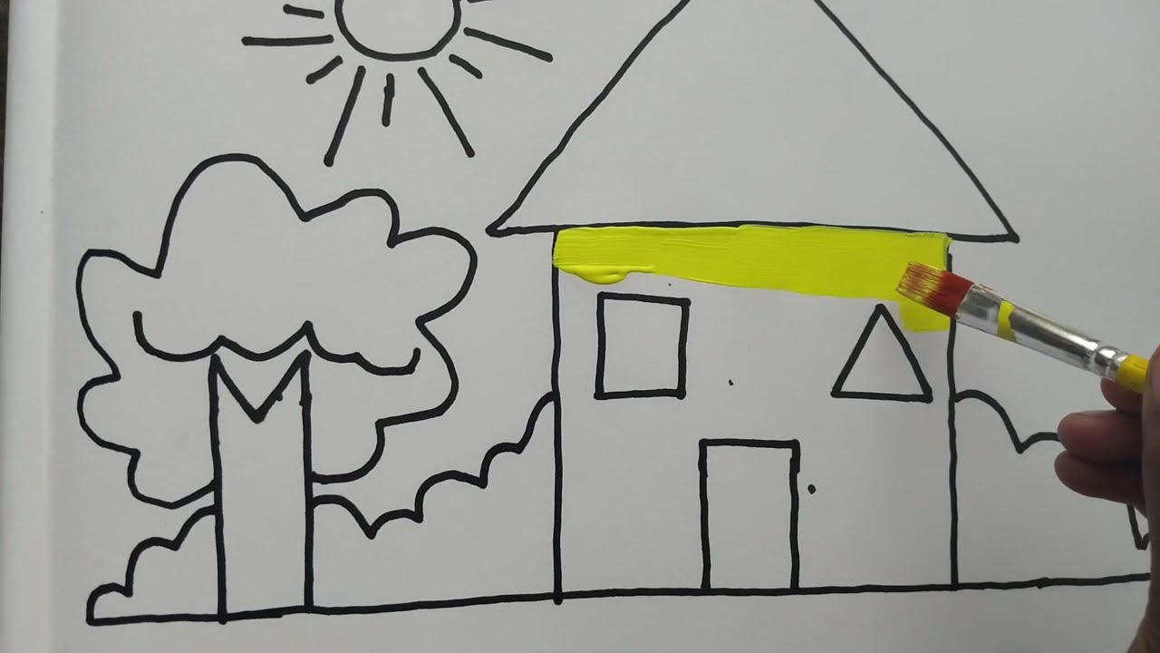 house easy drawing ideas #viral# colours #house art drawing #yt vedio# #youtube #yt#
