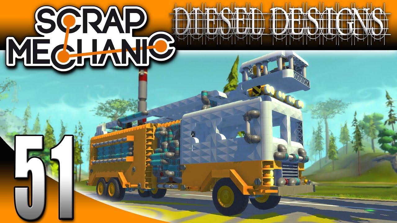 Scrap Mechanic Gameplay : EP51: Fire Truck w/ Cherry Picker! (Let's Play 1080p)