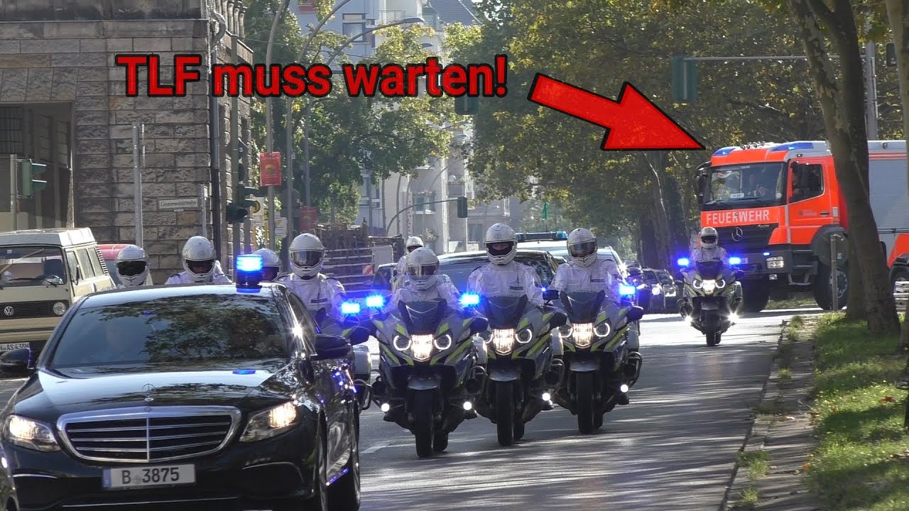 [VIP Kolonne unterbricht Einsatzfahrt der Feuerwehr!] Einsatzfahrten in Berlin Schöneberg