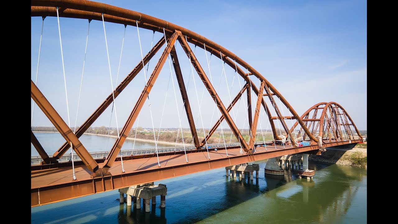 Sorvolo con drone: il nuovo ponte su Fiume Po di San Benedetto (MN) - New bridge
