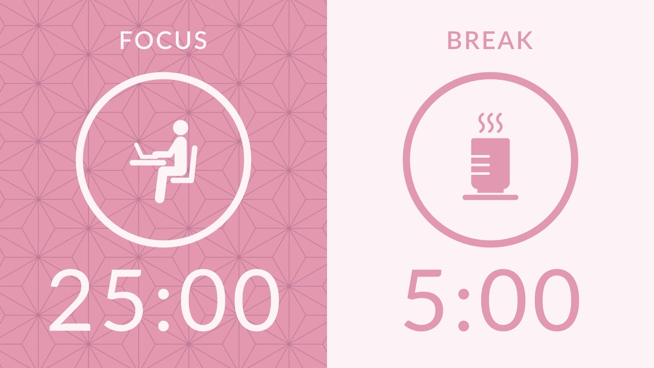 25/5 Pomodoro Timer with Pink Noise 🎧 2.5-Hour Study with Me for Deep Focus & ADHD ✨
