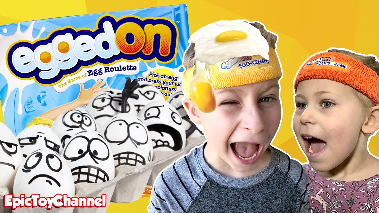 EGGED ON Egg Game 🍳 Family Fun for Kids! SURPRISE EGGS Get MESSY + Annoying Eggs Surprise Fun