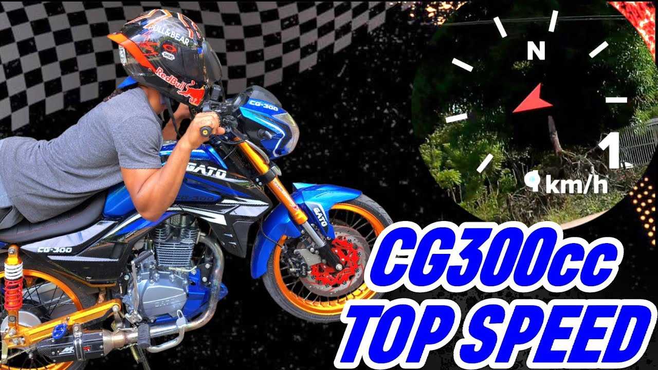 Velocidad máxima cg300, rodaje 15-35, carburador 34mm, escape m5 pro. top speed velocímetro GoPro