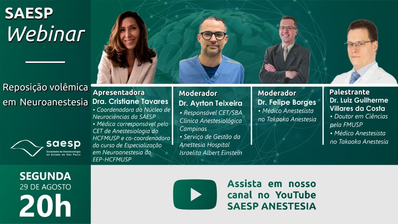 Webinar SAESP | Reposição volêmica em Neuroanestesia
