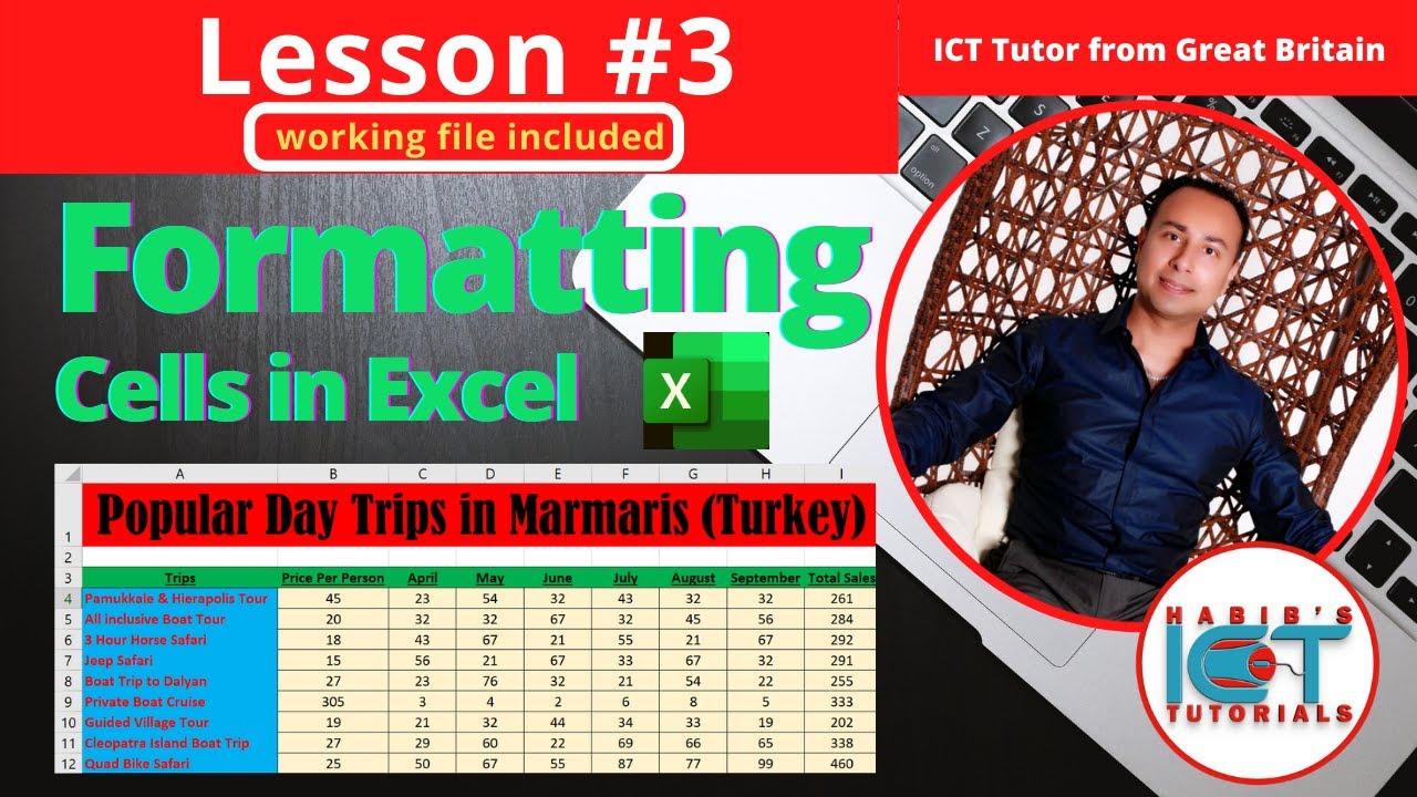 Lesson 3: Formatting Cells in Excel | Make a Spreadsheet look attractive | FREE Excel Course