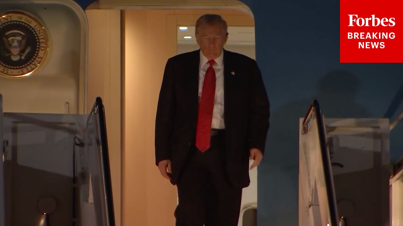 JUST IN: President Trump Arrives At JBA On Air Force One