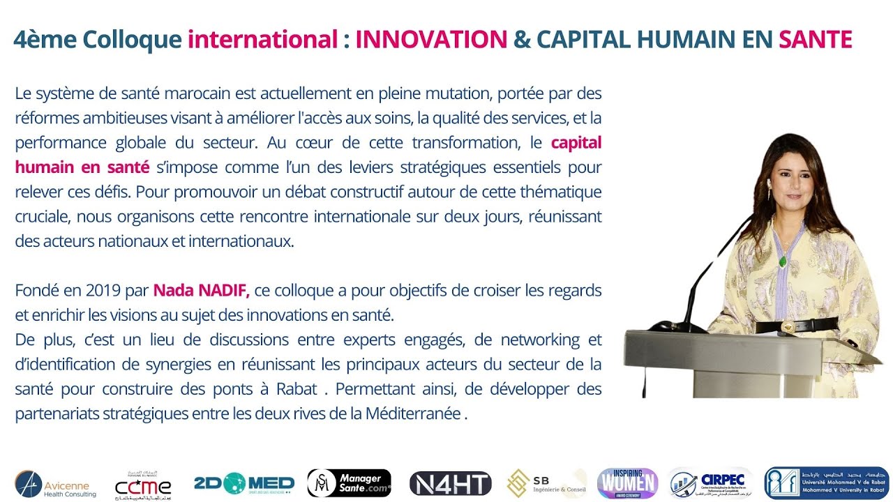 4ème Colloque International sur la santé by Nada NADIF à Rabat - Allocutions d'ouverture