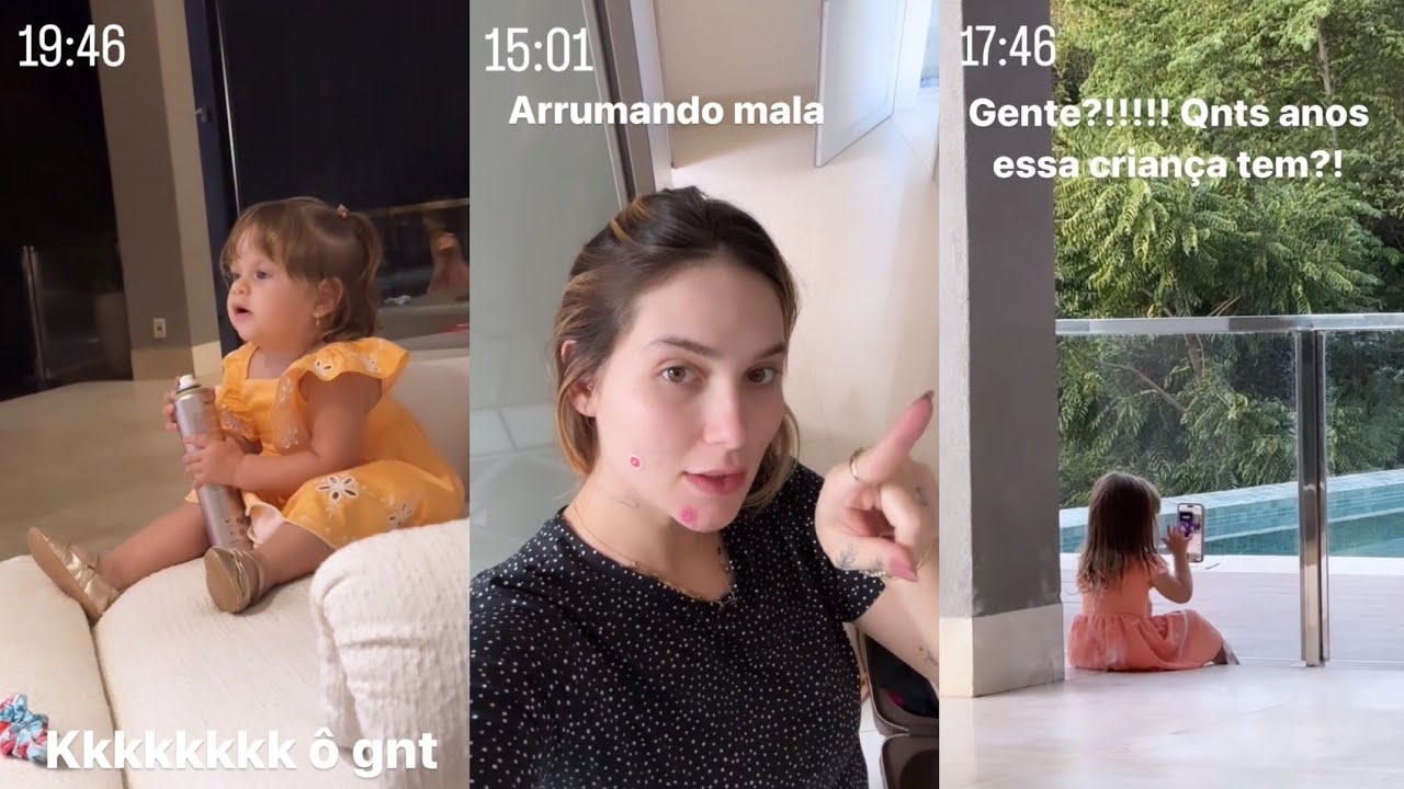 Virgínia Fonseca arrumando a mala para viajar.Mas Maria Flo chamando a irmã Maria Alice