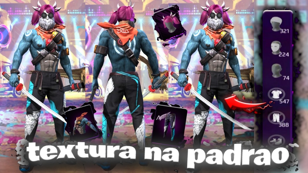 ➡️PACK DE TEXTURA MANDELA na PADRAO e NOS ESTILHA&Ccedil;O FREE FIRE (ANT BAN e ANT BLACK LIST)