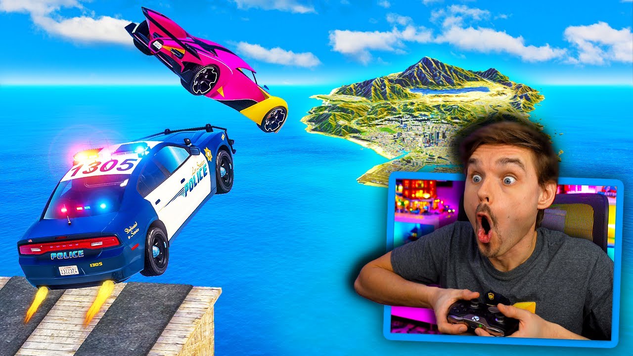In GTA 5.. I CAUGHT him JUMPING cars across the ENTIRE MAP! (LOL!)