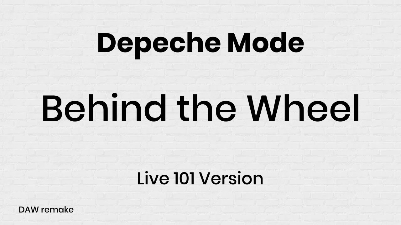 Depeche Mode - Behind the Wheel 101 Version (Instrumental Cover)