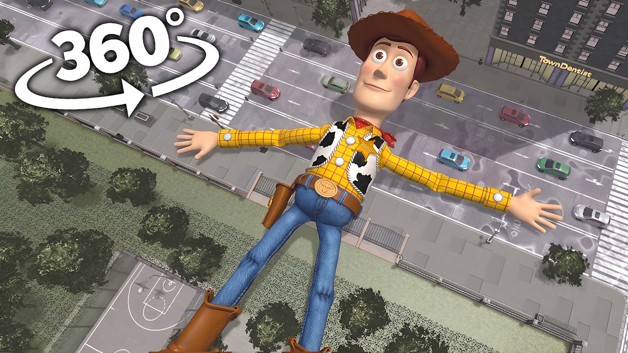 360&deg; Toy Story 5 - Giant Woody Attack In The City !  | VR 4K