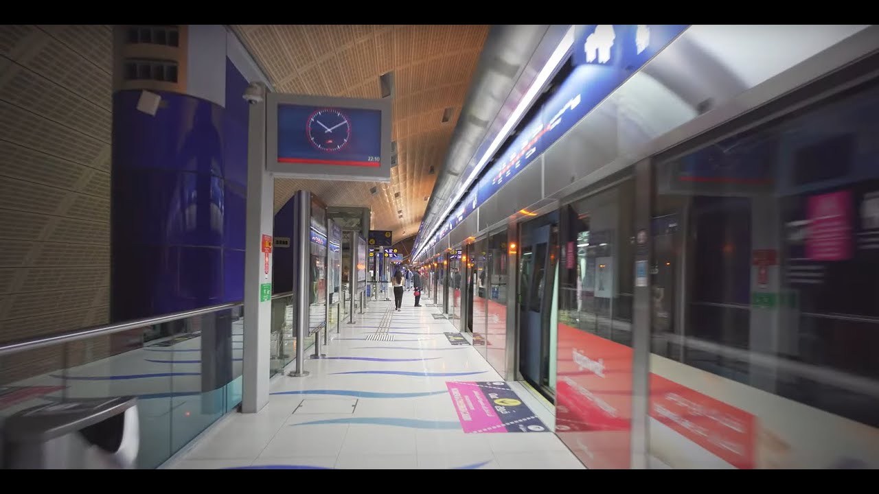 United Arab Emirates, Dubai, Metro night  ride from World Trade Centre to First Abu Dhabi Bank