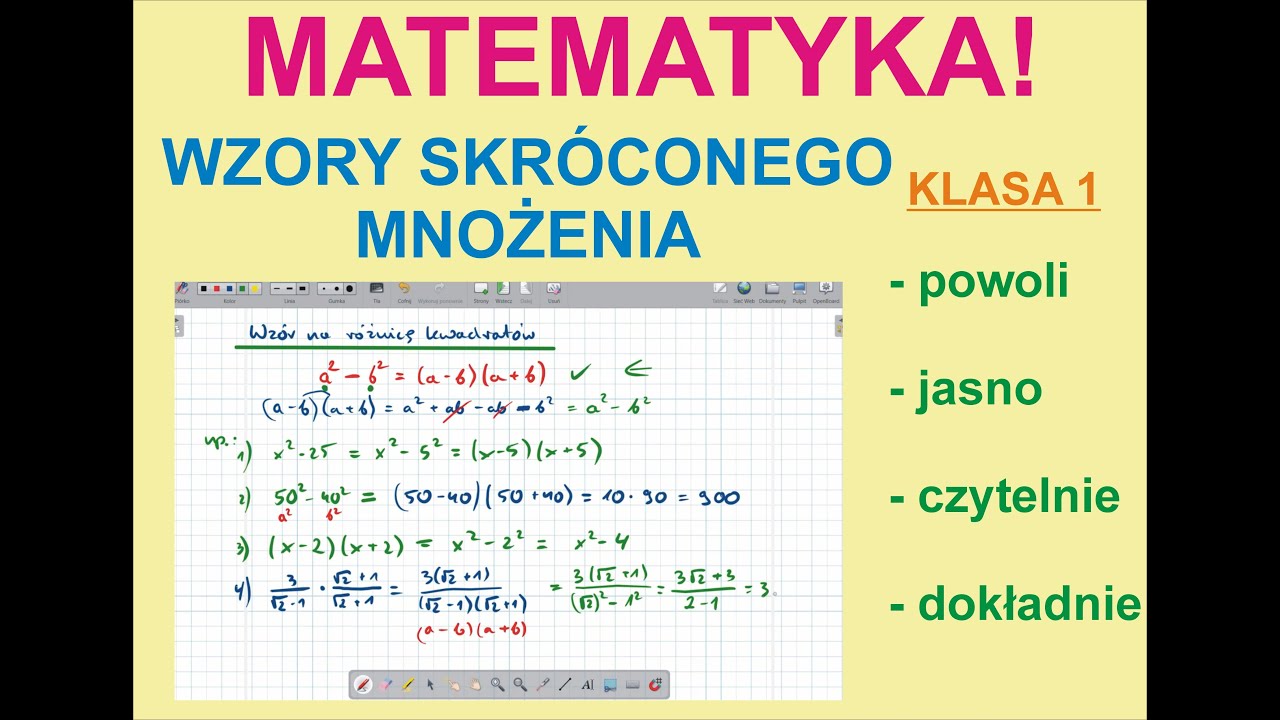 Wzory skróconego mnożenia stopnia 2