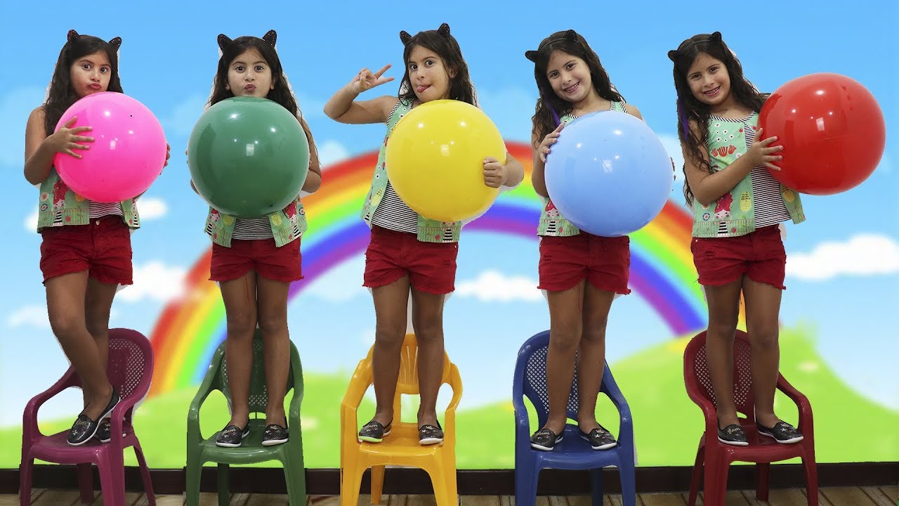MARIA CLARA FOI CLONADA - Five little babies jumping on the bed song, learn colors