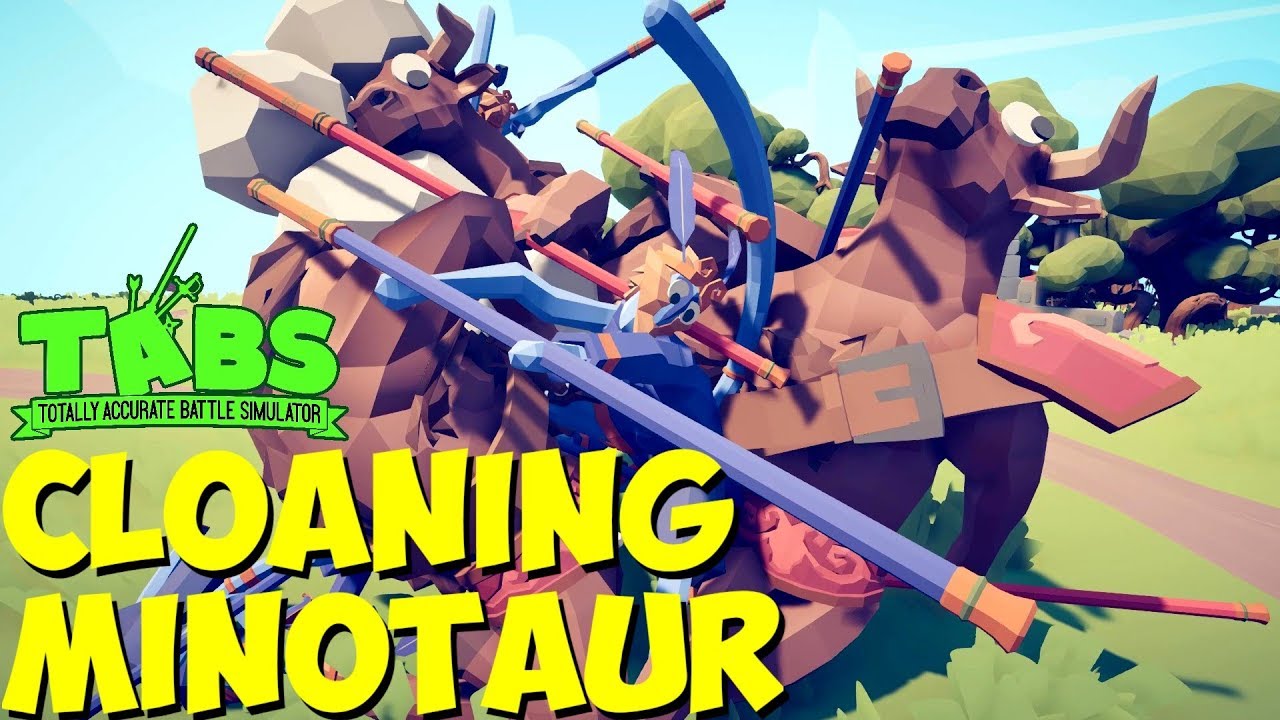 Cloning Minotaur vs Other Units 1v1 - TABS MODDED